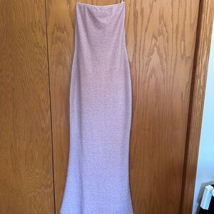 Vintage Pink Strapless Evening Dress